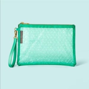 Stoney Clover Lane x Target. bubble hearts flat pouch. Light green. NWT